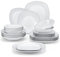 MALACASA Dinner Sets for 6 People, 24-Piece Plates and Bowls Set with 6-Piece Dinner Plate/Soup Plate/Side Plate/Cereal Bowl, Dinnerware Set with Siliver Rim,Series Elisa