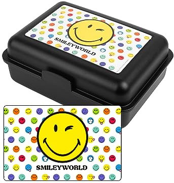 United Labels Smiley - Contenitore per il pranzo Smileyworld con divisorio nero