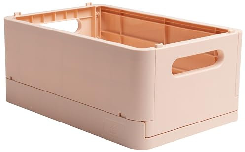 Exacompta 27131D Aufbewahrungsbox SMART CASE MIDI. Faltbare Mehrzweckbox aus Recycling-Kunststoff DIN A5+ stapelbare Klappkiste Klappkorb Klappbox Allzweckbox Aufbewahrungskiste Pastellrosa