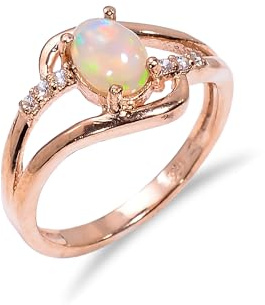 Natürlicher Feueropalring 925 Sterling Silber Ring für Frauen Männer Verlobungsring Äthiopischer Opalring R043