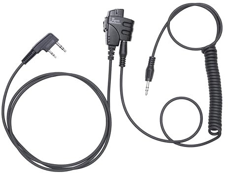 Tigrett Outdoors SMC Push-to-Talk Cable w/ 3.5mm Audio Cable Adapter for Kenwood K1 Radios Including Baofeng UV5R - PTT for Electronic Earmuffs - Hook and Loop Upgrade for Plate Carriers