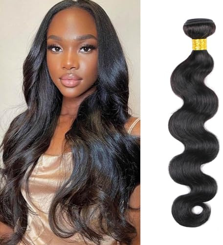 Body Wave Bundles Human Hair 18 Inch 10A Grade Human Hair Bundles Body Wave 1 Bundle 100% Unprocessed Virgin Hair Extensions Natural Color