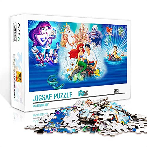 IGHSNZUH Teens 1000 Piece Jigsaw Puzzle The Little Mermaid Adults 1000 Piece Jigsaw Puzzle Artwork Jigsaws DIY for Adults Teens Kids 38X26Cm