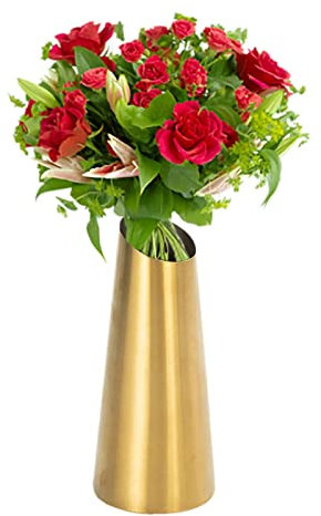 Metall-Blumenvase, dekorative goldene Vase, Edelstahl, hoch, rostfrei, Tischdekoration für Zuhause, Restaurants, Hochzeiten, Hotels