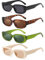 Aurasky 4 Stück Vintage Sonnenbrille Set, Retro Rechteckige Sonnenbrillen, Sunglasses Brille für Damen Herren Mode Accessoires party Strandurlaub A