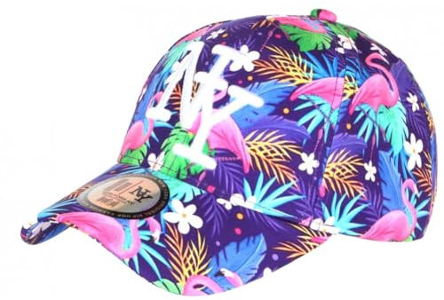Hip Hop Honour Casquette Enfant Flamants Roses Violette NY Baseball de 7 a 11 Ans - Taille Unique - Violet