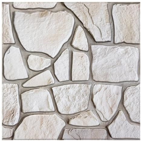 COMSTICKC Panneaux Muraux 3D Adhesif 30x30 cm - Lot de 10 Panneaux, Fausse Brique Murale PVC, Revêtement Mural 3D Adhésif Imitation Pierre pour Cuisine, Salon, Chambre