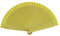 MAPIMANIA - Eventail Mariage Jaune Double-Face Pliant en Bois laqué | Ventilateur de Poche Femme | Eventail Japonais | éventail Paint à la Main