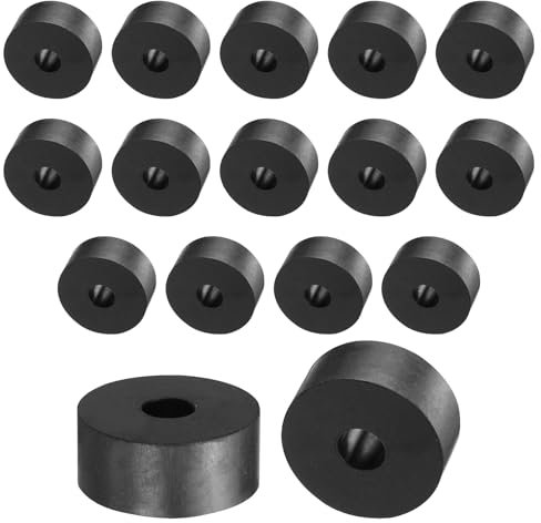 QUARKZMAN 16pcs Entretoises en Caoutchouc, Rondelles Caoutchouc Anti-Vibration Épaisses Amortisseur Coussins Maison Réparation, 35mm Diamètre Extérieur, 10mm Diamètre Intérieur, 15mm Hauteur