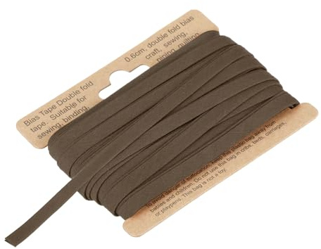 QUARKZMAN 6mm Baumwollköperband Baumwollband Saumband zum Nähen, Säumen, Quilten, Einfassen, Handwerk (Braun 10 Yards)