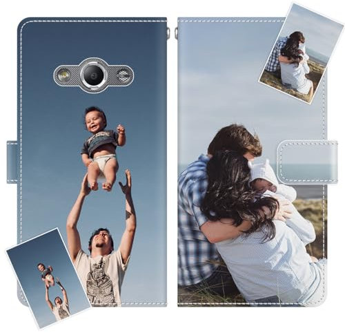 JGOYGYI Coque Personnalisée Compatible avec Samsung Galaxy Xcover 3,Personnalisable Etui Housse en Cuir PU Étui avec Votre Propre Texte Photo Image Motif Housse+Cordon