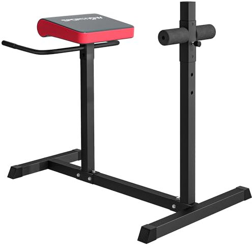 SPORTNOW Banco de extensión de espalda, silla romana, banco de hiperextensión con rodillo de pierna ajustable para entrenamiento de espalda, abdomen y glúteos