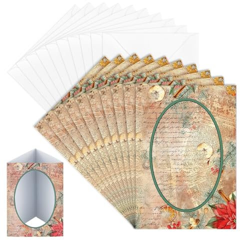 Ideen mit Herz Motiv-Grußkarten Set | 11,5 cm x 16,5 cm | inkl. Umschläge | Weihnachtszeit, Advent, Winter | 20-teilig (Winter 2)