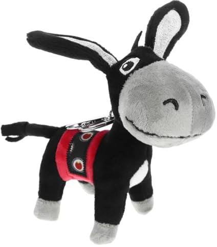 BESTonZON Esel Schlüsselanhänger Ausgestopfter Esel-anhänger Zum Aufhängen Individuelles Haustierpuppenspiel -puppe-schlüsselanhänger Cartoon-anhänger -charme Black Plüsch