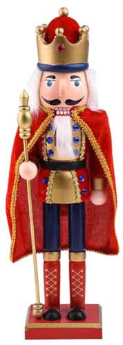 JUCHRZEY 38 cm König Soldat Vintage Dekor Kreative Marionette Walnuss Clip Soldaten Statue rutschfeste Cartoon Charakter Skulptur for Zuhause Tischplatte