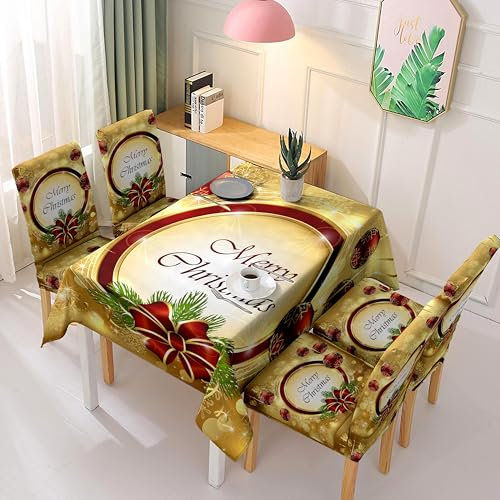 Stuhlhussen Goldene Weihnachten Stuhlhussen Schwingstühle,Stretch Stuhlbezug,Waschbarer Polyester Esszimmer Stühle, Abnehmbarer Stuhlüberzüge,Universal Stühle Schutz Dekoration