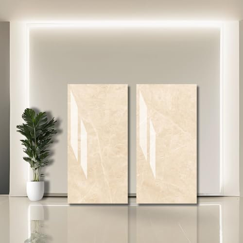 Piastrelle effetto pietra chiaro Rebel beige lucido 60 × 120 cm