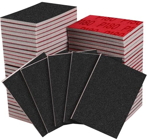 Shineboc Schleifschwämme,48 Stück Weiches,Flexibles Nass-Trocken-Schleifpapier,180-3000 Körnung Handschleifblöcke,Schleifpads für Holz,Trockenbau,Metall,Farbe, Autokarosseriereparatur