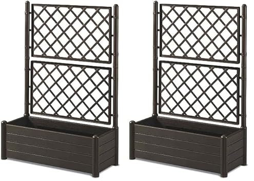 Stefanplast FIORIERA RETTANG ITALIA SPALLIERA MOKA (Confezione da 2)