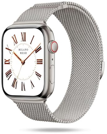 ONEFLOW Milano Mesh compatibile con Apple Watch Milanese, cinturino in metallo, elegante cinturino in acciaio inox, magnetico, iWatch bracciali in metallo da donna, Apple Watch 1 (42mm), Metallo