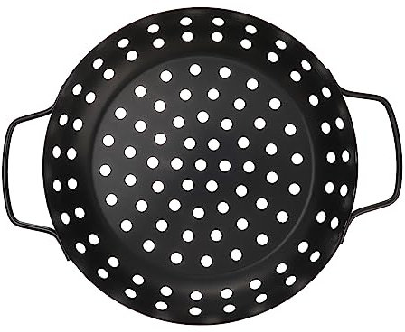 TOYANDONA Grillplatte Aus Kohlenstoffstahl Mit Antihaftbeschichtung Grillkorb Mit Großem Und Doppelgriff Für Außenbereich Und Haushalt Bratplatte Für Gleichmäßiges Garen