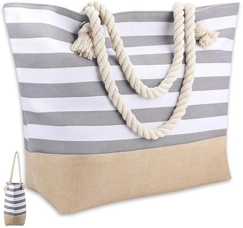 Strandtasche Groß, Strandtasche Damen Sommertaschen Badetasche Xxl Familie Badetasche Damen Strand Tasche Beach Bags for Women Strandbeutel Beachbag Familie Beach Tote Bag Strandtaschen, für Reisen