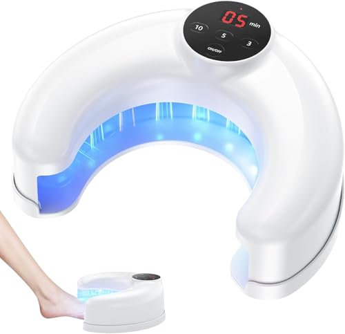 Nail Fungus Laser Device, Rechargeable Nail Fungus Cleaning Device for Multiple Toenail with 3 Working Time, Home Use 905nm Infrared Light + 470nm Blue Light Nail Treatment Device