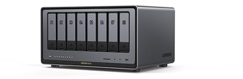 UGREEN NASync DXP8800 Plus 32TB (Seagate Ironwolf), 8-Bay Thunderbolt NAS with Intel 10-Core i5 CPU (Up to 4.40 GHz), 8GB DDR5, 4x M.2 PCIe Slots, 1x 2.5GbE, 1x 10GbE, 2 TBT4, SD Slot (Diskless)