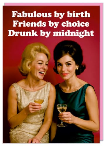 Dean Morris Cards Drunk By Midnight Funny Birthday Card - Funny Birthday Card For Best Friends - Female Humour