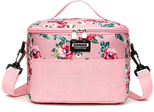 SAMERIO Small Lunch Bag Insulated Lunch Box Cooler Tote for Adult Men Women (6L Pink)