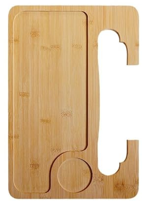 Plateau en bois naturel pour véhicules, repas épais, ordinateur portable, fermeture sécurisée