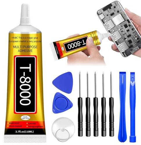 Handy Display Kleber transparent 110ml – Elastischer Handykleber & Smartwatch Kleber mit feiner Kanüle für Smartphone-Display-Rissreparatur, inklusive Präzisions-Werkzeugset