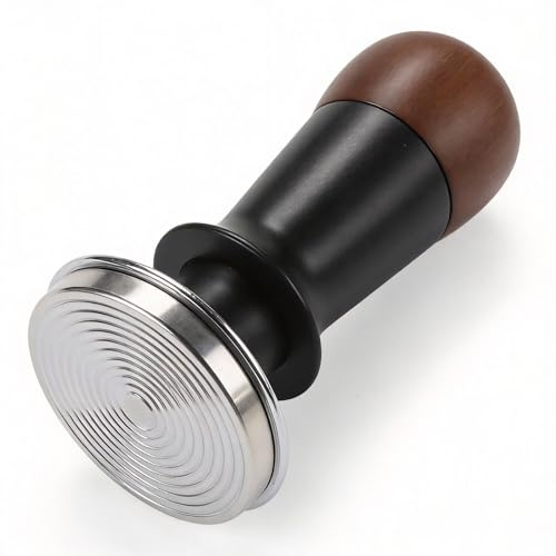 Icetop 53mm Coffee Tamper, Premium Barista Espresso Tamper | Walnut Handle Stainless Steel Corrugated Base Selectable Pressure 30lbs for Barista Tampers