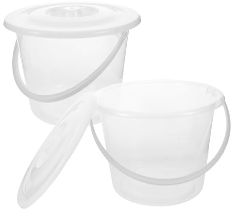 VICASKY 2pcs Thickened Plastic Urinal Lid Measuring Jug for Portable Use Bedside Urinal Bucket for Elderly and Men Leak-Resistant Pee Container for Women