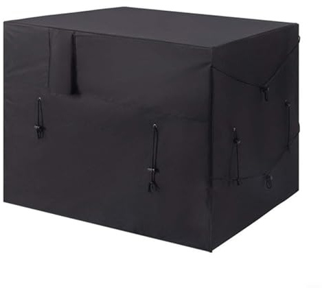 BildeeMait 600D Oxford Waterproof Pool Heat Pump Cover, Heavy Duty Outdoor Heater Protection with Adjustable Fit, Weatherproof Shield for Garden Equipment, Black