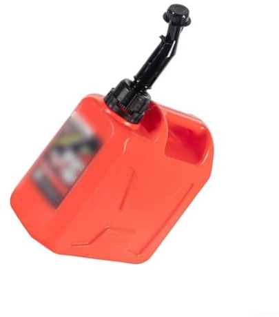 Minhe Depósito de combustible de 5 galones con boquilla a prueba de derrames con mango trasero extensor adicional para repostar cortacésped, motosierras, herramientas de jardín al aire libre (rojo, 5