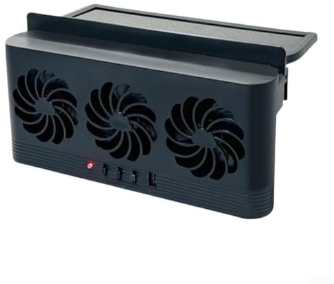 Elchuiaby Ventilador para Coche Alimentado por energía Solar, universalmente Compatible con Interiores de automóviles, con Juntas de Sellado Personalizables y Ventilador de extracción multicabezal.