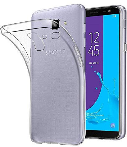 REY Coque pour Samsung Galaxy J6 2018, TPU Transparent en Silicone, Ultra Fine 0.33mm