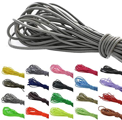 Roban Fashion 10 m elastische Gummikordel 3mm Gummischnur Elastische Kordel Hutgummi Auswahll aus 32 Farben,Silber