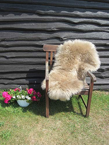 Felltrade Merino Schaffell Lammfell echtes Fell in tollen Farben 120-130 cm ökologische Gerbung (Hellbraun)