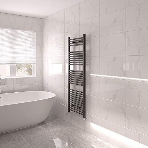 NRG Bathroom Modern Straight Heated Towel Rail Radiator Central Heating Ladder Rad 1500x500mm Anthracite