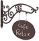 Relaxdays Insegna Negozio, Cartello a Bandiera dal Design Antico, da Scrivere, a Braccio, Ghisa, Bar & Attività, marrone