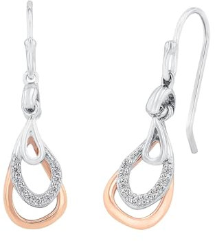 Amor Ohrhänger 925 Sterling Silber Damen Ohrschmuck, mit Zirkonia synth., 3,3 cm, Bicolor, Kommt in Schmuck Geschenk Box, 9271252