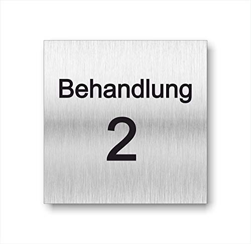 Türschild Schild Behandlung UV Druck 12 x 12cm - 3mm Aluverbund - Made in Germany - Art.Nr. 2107 (Behandlung 2)