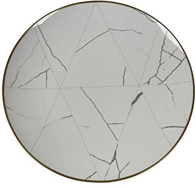 Charger Plate Porcelain Marble Effect 30cm Gold Rim 50024