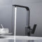 Grifo de Cocina Mezclador de Lavabo de 7 Plaza de Siete Cuadrado Acero Inoxidable Grifo Fregadero de Cocina Alto Grifo 360° Giratorio de Cocina con Mangueras Caliente y Frío