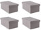 OSCO Grey Faux Leather DVD BOX | 4 Pack | Holds 26 DVDs | Shoe Storage | Stackable | Blue Ray | CDs | VHS | 38.5L x 23W x 15H cm