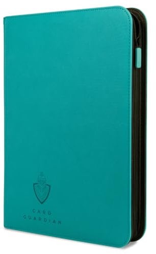 Card Guardian - 9 Pocket Premium Binder with Zipper for 360 cards - side loading pockets for Trading Card Games TCG (Teal)