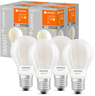 LEDVANCE SMART+ Filament Classic Dimmable Warmweiß 2700 K, 4-Pack