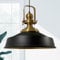 bamyum Asletl Pendelleuchte Schwarz Gold Metall Ø40 cm, Küchenlampe Hangend, Hängelampe Esstisch Vintage E27, Wohnzimmerlampe Industrial